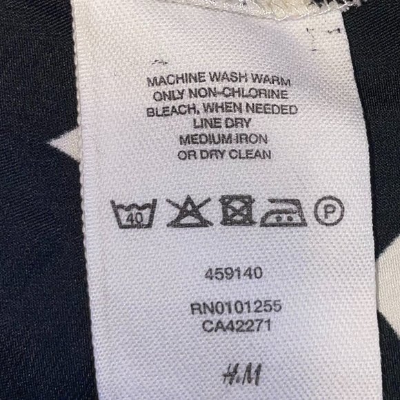 H&M Fit & Flare Wrap Dress Black and White Size 10 - Picture 5 of 5